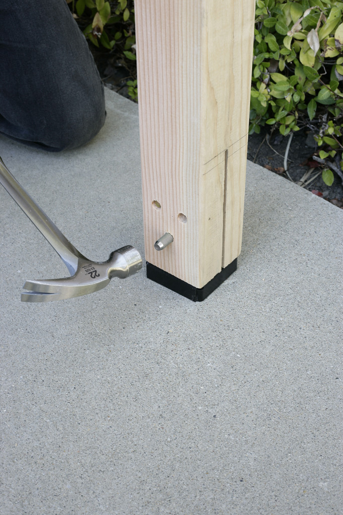 how to mount fence post on concrete slab